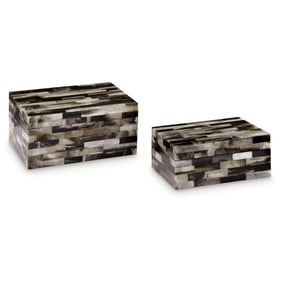 Ashley Furniture Ellford Black Brown Cream 2pc Box Set