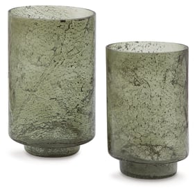 Ashley Furniture Clarkton Green 2pc Candle Holder Set