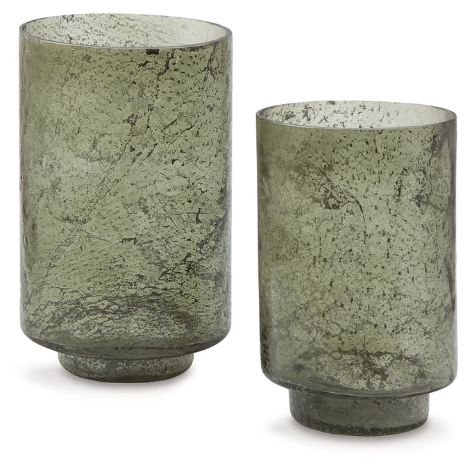 Ashley Furniture Clarkton Green 2pc Candle Holder Set A2000623