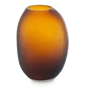 Ashley Furniture Embersen Contemporary Amber Glass Vase