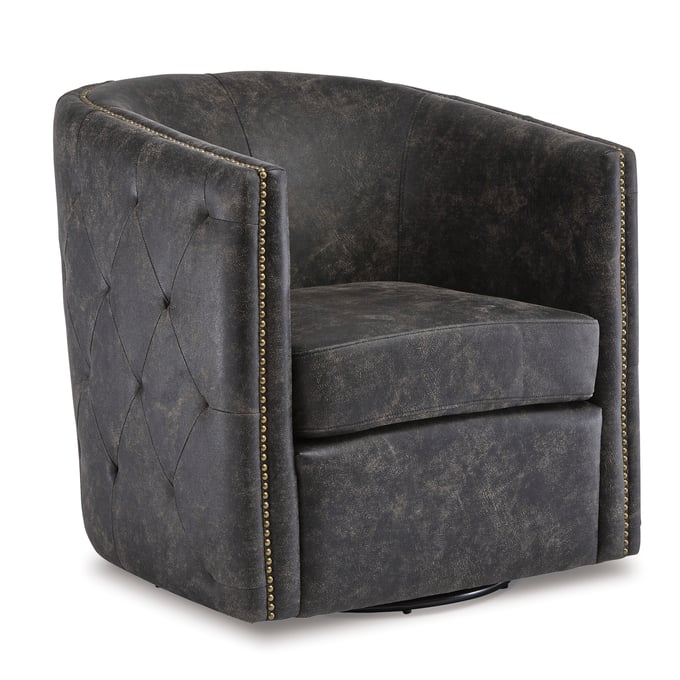 Ashley Furniture Brentlow Distressed Black Swivel Chair A3000202