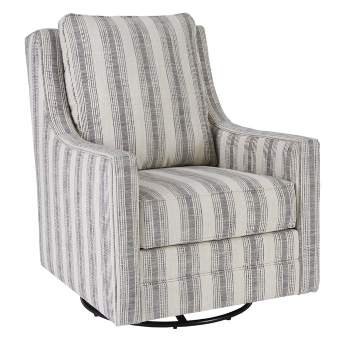 Ashley Furniture Kambria Ivory Black Swivel Glider Accent Chair A3000207