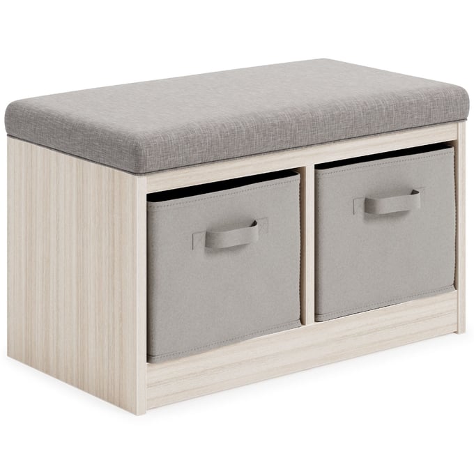 Ashley Furniture Blariden Gray Natural Storage Bench A3000286