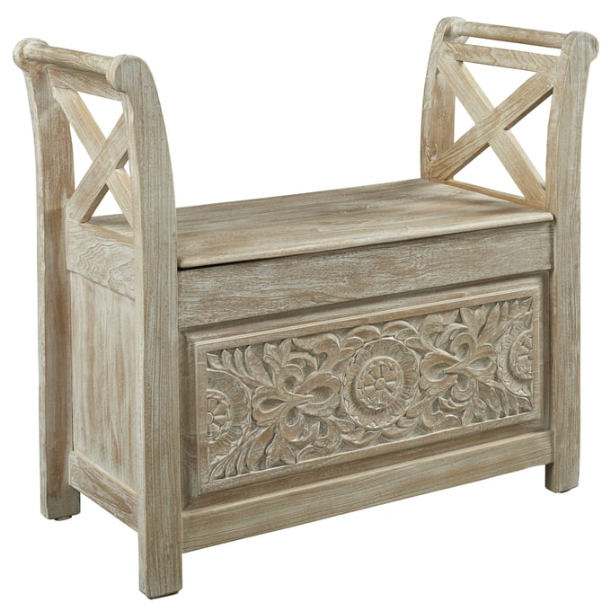 Ashley Furniture Fossil Ridge Whitewash Accent Bench A4000001