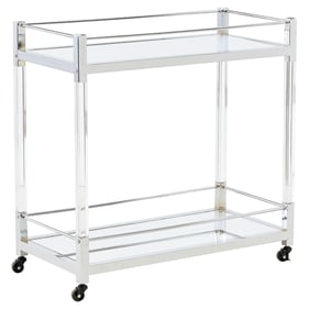 Ashley Furniture Chaseton Clear Silver Bar Cart