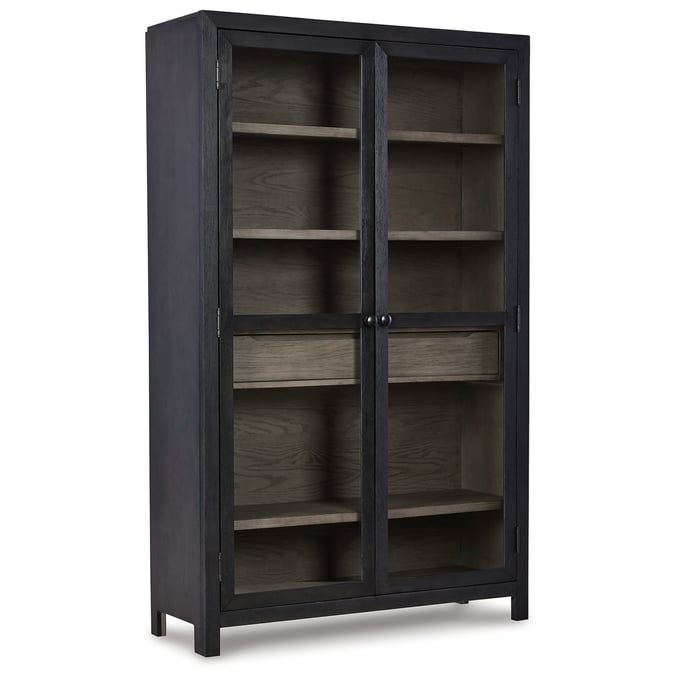 Ashley Furniture Lenston Black Gray Wood Accent Cabinet A4000507