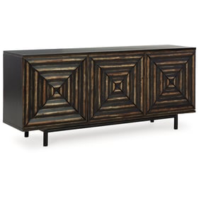 Ashley Furniture Fair Ridge Distressed Black Accent Cabinet