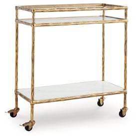 Ashley Furniture Plattfield Antique Gold Bar Cart