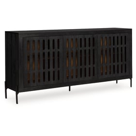 Ashley Furniture Vallisburg Black Natural Accent Cabinet