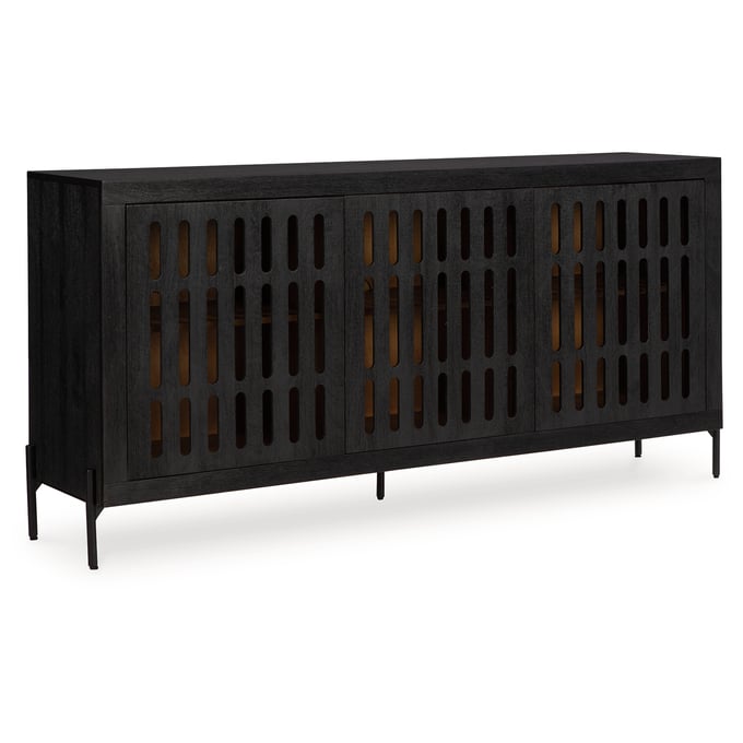 Ashley Furniture Vallisburg Black Natural Accent Cabinet A4000644