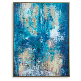 Ashley Furniture Scarlite Teal Gold Wall Art