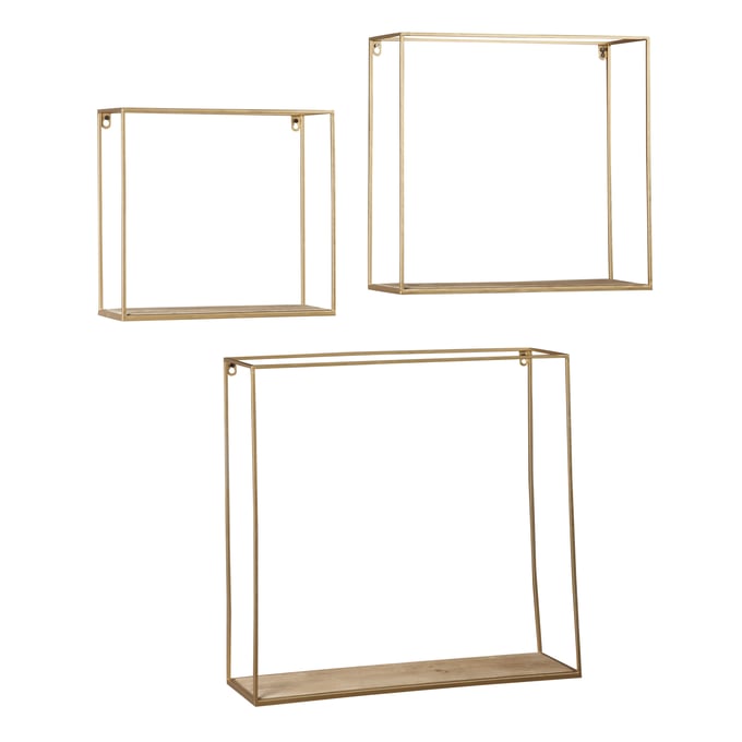 Ashley Furniture Efharis Natural Gold 3pc Wall Shelf Set A8010107