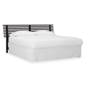 Ashley Furniture Danziar Black Queen Slat Headboard With Frame