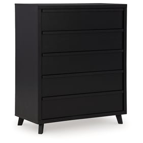 Ashley Furniture Danziar Black Five Drawer Wide Chest