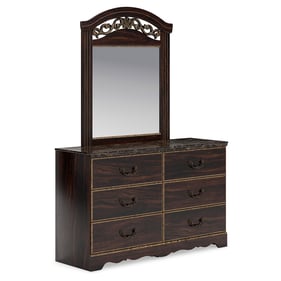 Ashley Furniture Glosmount Reddish Brown Dresser And Mirror