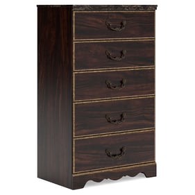 Ashley Furniture Glosmount Reddish Brown Five Drawer Chest