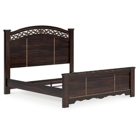 Ashley Furniture Glosmount Reddish Brown King Poster Bed