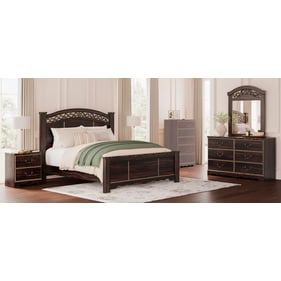 Ashley Furniture Glosmount Reddish Brown 4pc Bedroom Set With King Poster B...