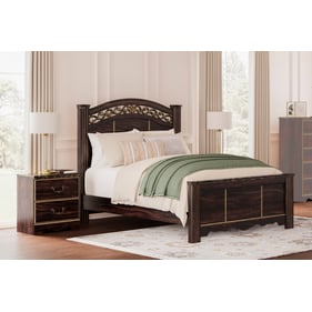 Ashley Furniture Glosmount Reddish Brown 2pc Bedroom Set With Queen Poster ...