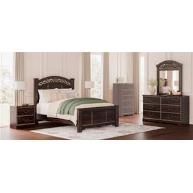 Ashley Furniture Glosmount Reddish Brown 4pc Bedroom Set With Queen Poster ...