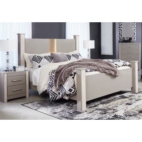 Ashley Furniture Surancha Gray 2pc Bedroom Set With King Poster Bed