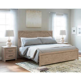 Ashley Furniture Senniberg Light Brown 4pc Bedroom Set With King Panel Bed