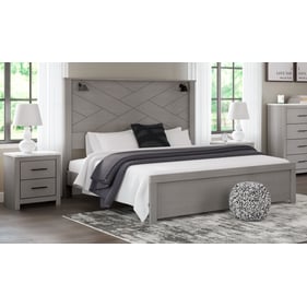 Ashley Furniture Cottonburg Light Gray White 4pc Bedroom Set With King Pane...