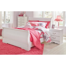 Ashley Furniture Anarasia White 4pc Bedroom Set With Full Sleigh Bed