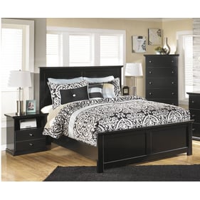 Ashley Furniture Maribel Black 4pc Bedroom Set With Queen Panel Bed