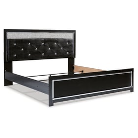 Ashley Furniture Kaydell Chrome Black King Upholstered Panel Bed