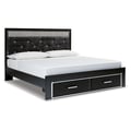 King Upholstered Panel Storage Bed