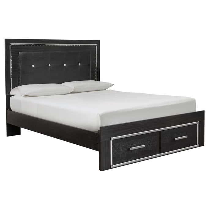 Ashley Furniture Kaydell Black Queen Panel Bed With Storage B1420B10