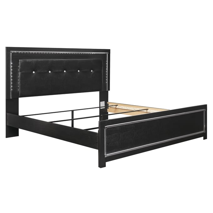 Ashley Furniture Kaydell Black King Upholstered Panel Bed With Roll Stat B1420B3