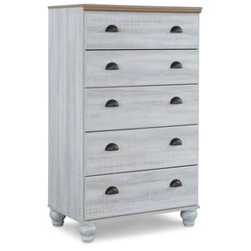 Ashley Furniture Haven Bay Weathered White Five Drawer Chest