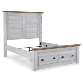 Ashley Furniture Haven Bay Weathered White Queen Panel Storage Bed