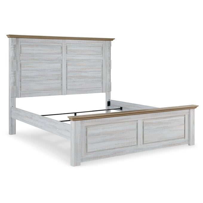 Ashley Furniture Haven Bay Weathered White 2pc Bedroom Set With King Panel Bed B1512-BR-S2