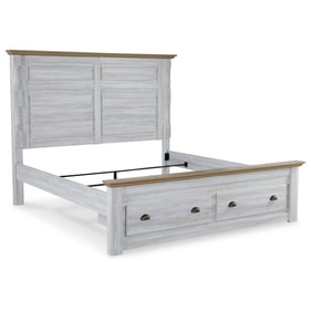 Ashley Furniture Haven Bay Weathered White King Panel Storage Bed