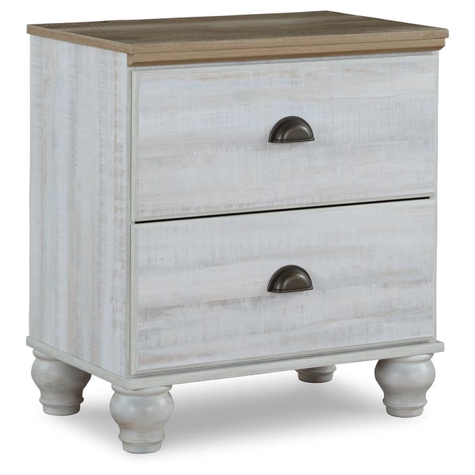 Ashley Furniture Haven Bay Weathered White Two Drawer Night Stand B1512-92