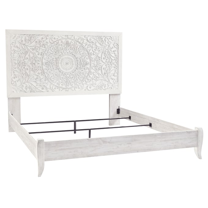 Ashley Furniture Paxberry Whitewash King Panel Bed B181B10