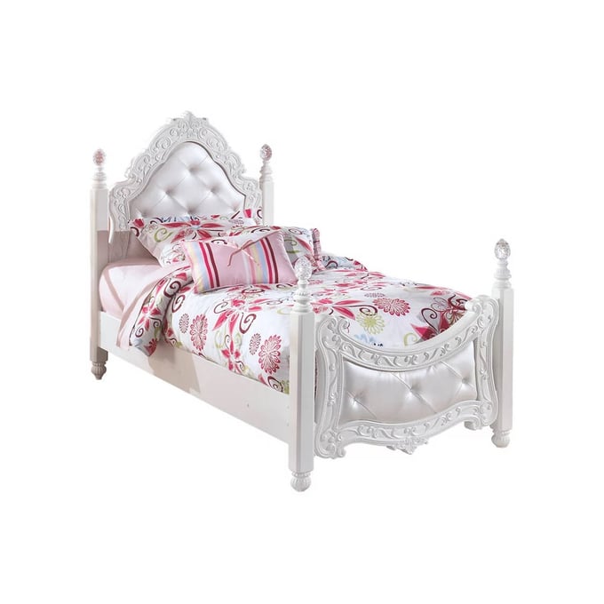 Ashley Furniture Exquisite Luminous White Twin Poster Bed B188YB55