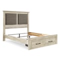 Queen Upholstered Panel Storage Bed