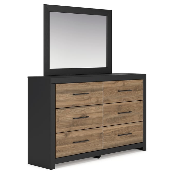 Ashley Furniture Vertani Black Dresser And Mirror B2073B1