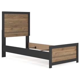 Ashley Furniture Vertani Black Honey Brown Twin Panel Bed