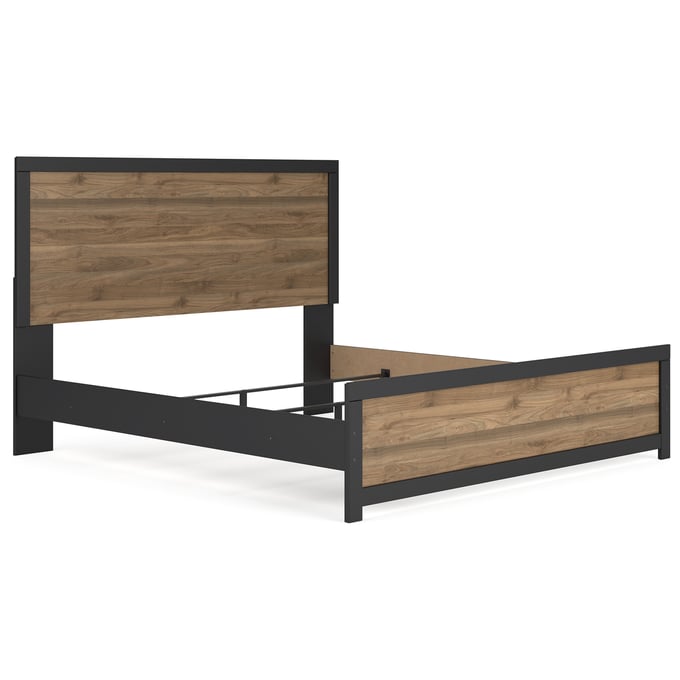 Ashley Furniture Vertani Black Honey Brown King Panel Bed B2073B4