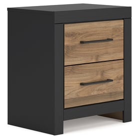 Ashley Furniture Vertani Black Honey Brown Two Drawer Night Stand