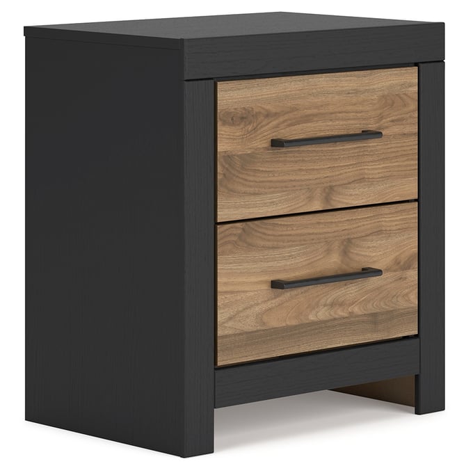 Ashley Furniture Vertani Black Honey Brown Two Drawer Night Stand B2073-92