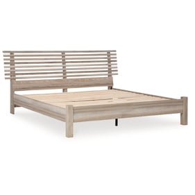 Ashley Furniture Hasbrick Tan King Slat Panel Bed