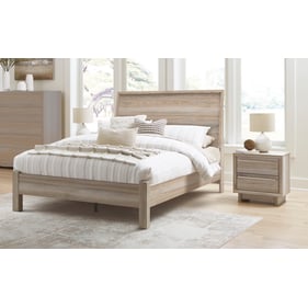 Ashley Furniture Hasbrick Tan 2pc Bedroom Set With Queen Platform Bed