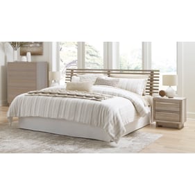 Ashley Furniture Hasbrick Tan 2pc Bedroom Set With King Slat Headboard