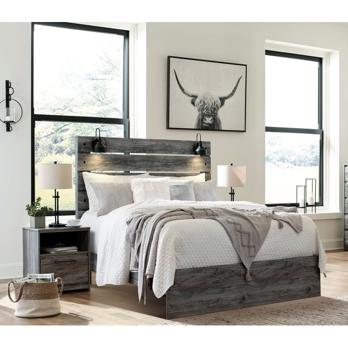 Ashley Furniture Baystorm Gray Wood 2pc Bedroom Set With Queen Bed B221-157-Q-BR-S1